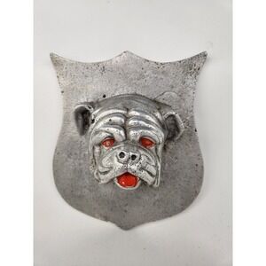 Vintage Bulldog Metal Plaque Mack Truck Georgia Wall Hanging Dog Display